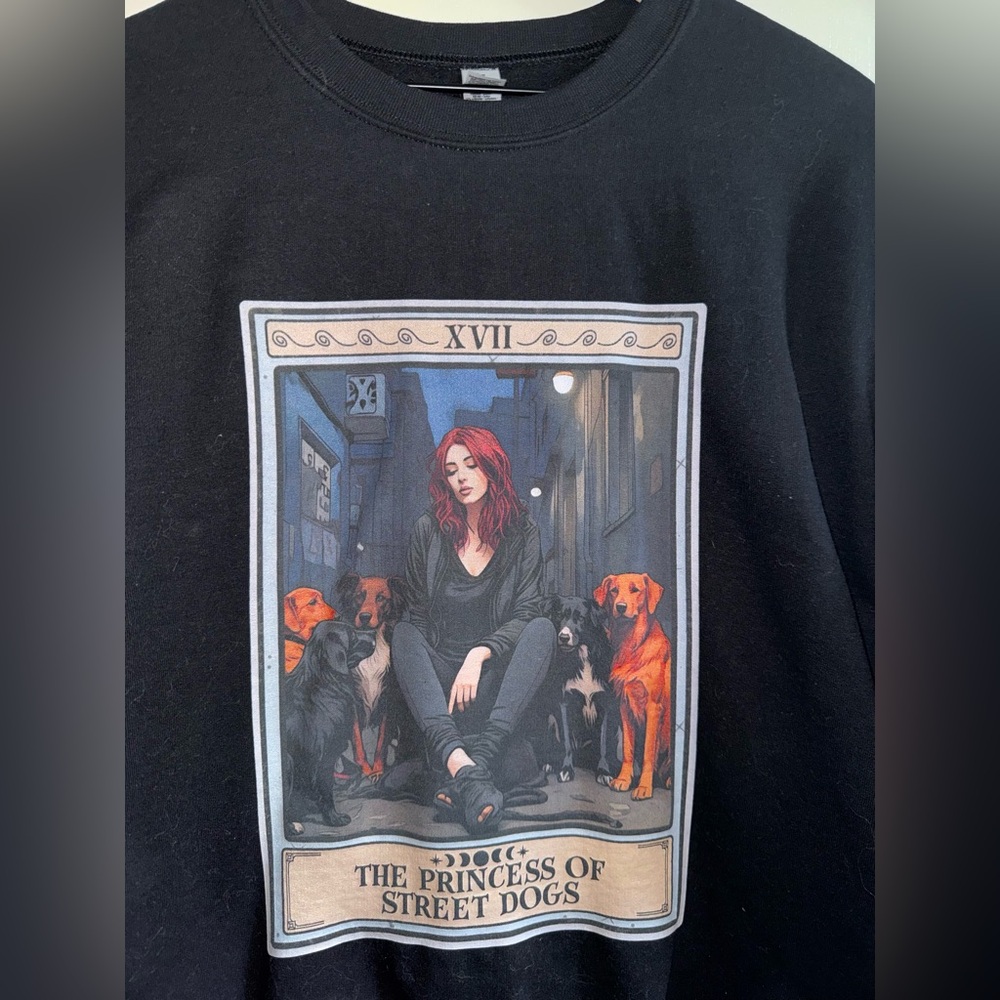 Princess Of Street Dogs Sweatshirt Women Size Medium Black Cotton Polyester - Picture 4 of 6